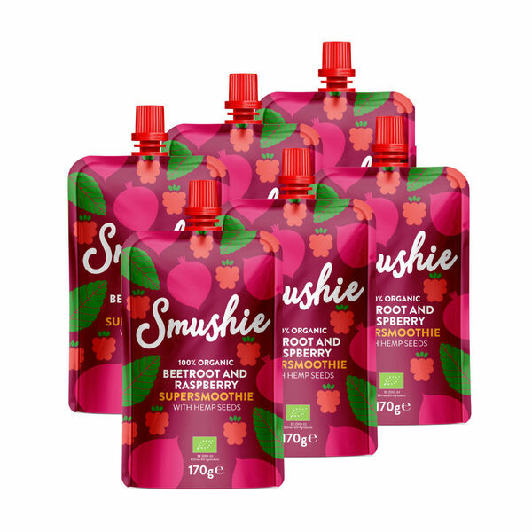 SALVEST Smushie BIO Ovocné smoothie s červenou řepou, malinami a konopnými semínky 6x170 g porovnat ceny
