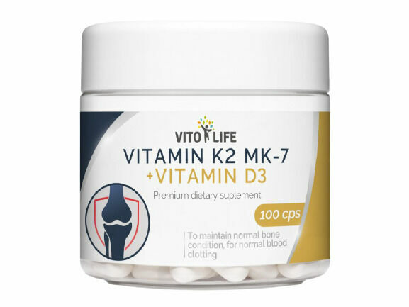 Vito Life Vitamín K2 MK-7 200 ug + Vitamín D3 800 IU 100 tobolek porovnat ceny