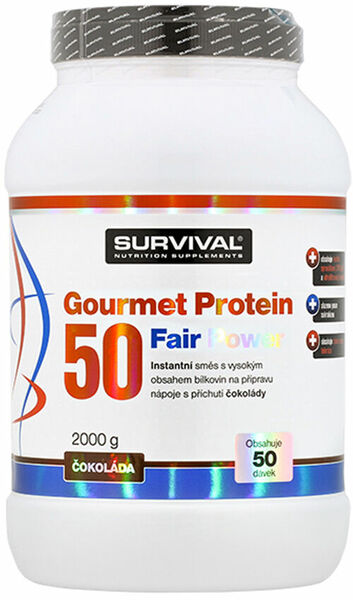 Survival Nutrition Gourmet Protein 50 Fair Power čokoláda 2000g porovnat ceny