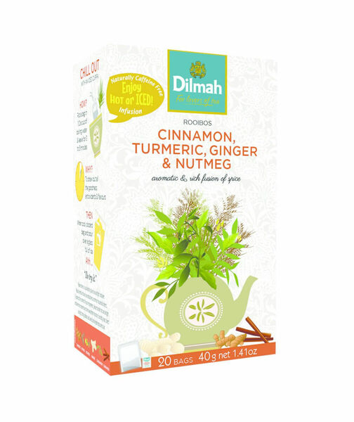 Dilmah Rooibos Cinnamon Turmeric Ginger & Nutmeg porcovaný čaj 20x2 g porovnat ceny