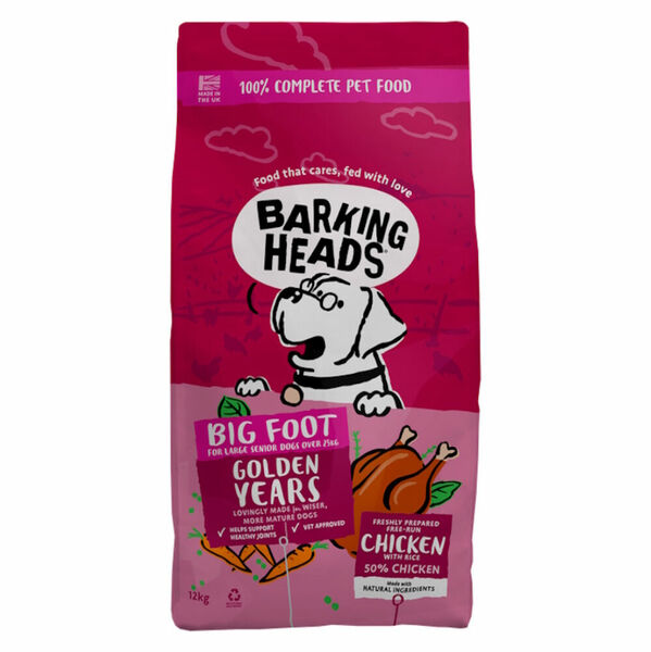 BARKING HEADS Big Foot Golden Years Chicken granule pro psy 12 kg porovnat ceny