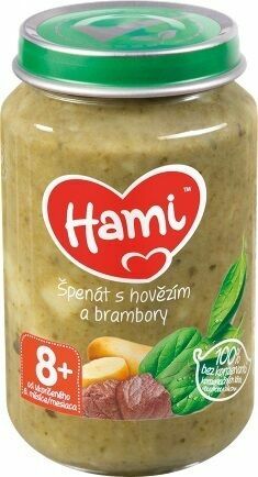 Hami příkrm Špenát s hovězím a brambory od uk. 8. měsíce 200g porovnat ceny