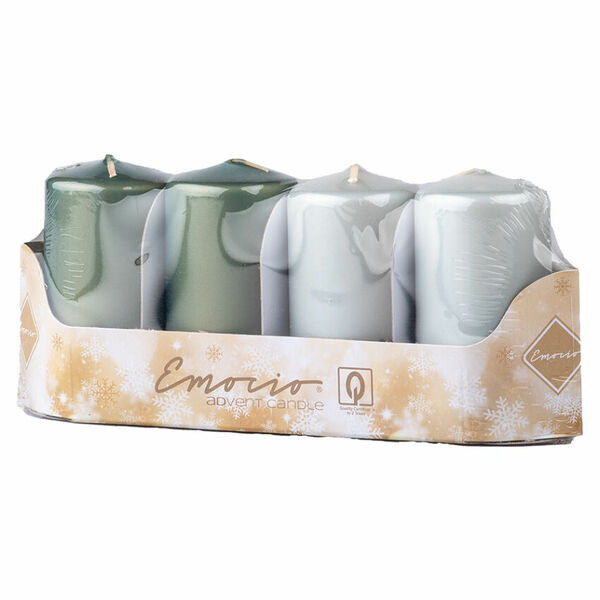 Z-TRADE Emocio Svíčka válec 40 x 75 mm Metal matná zelený mix 4 kusy porovnat ceny