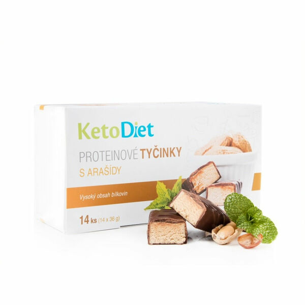 KETODIET Proteinové tyčinky s arašídy 14 ks porovnat ceny