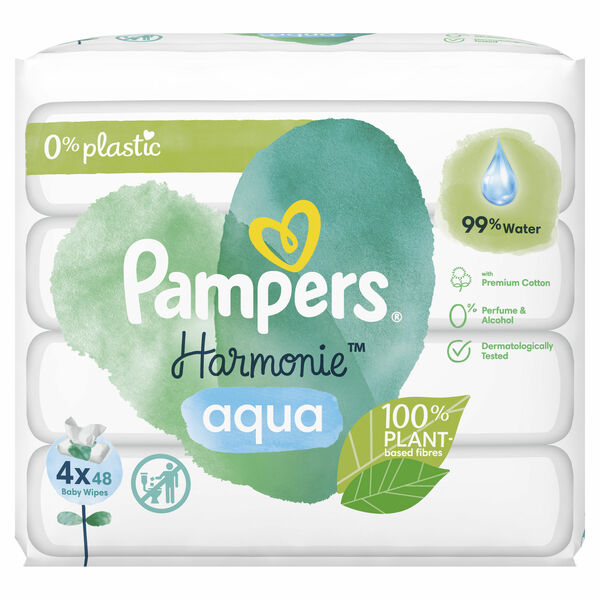 Pampers Harmonie Aqua Dětské čisticí ubrousky 4 x 48 ks porovnat ceny
