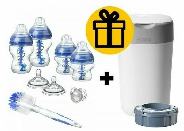 Tommee Tippee Sada kojeneckých lahviček C2N ANTI-COLIC Blue + Koš na pleny Sangenic Twist & Click porovnat ceny