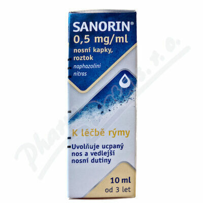 SANORIN 0,5MG/ML nosní podání kapky, roztok 1X10ML porovnat ceny