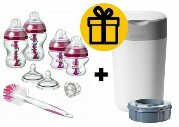 Tommee Tippee Sada kojeneckých lahviček C2N ANTI-COLIC Pink + Koš na pleny Sangenic Twist & Click porovnat ceny