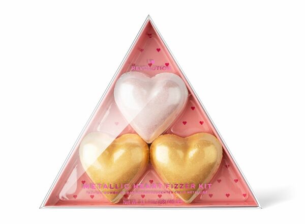 Revolution I Heart Revolution Metallic Heart Fizzer Kit koupelová bomba 3 ks porovnat ceny