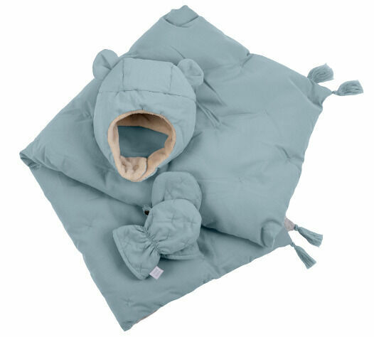 7AM Enfant Komplet čepice, rukavice, deka AIRY BLUE 0-6 m porovnat ceny