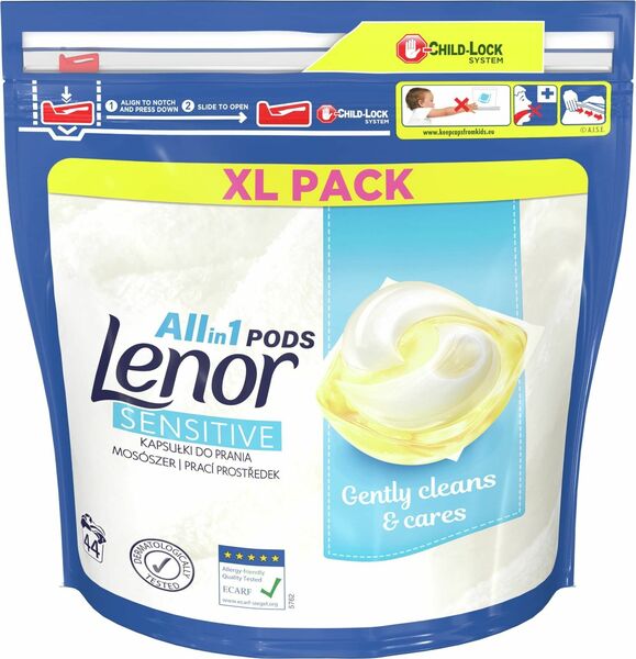 Lenor gelové kapsle Allin1 Sensitive 44ks porovnat ceny