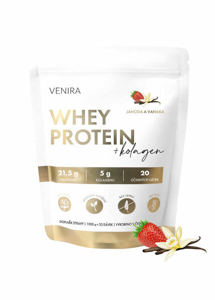 Venira whey protein jahoda a vanilka 1000 g porovnat ceny