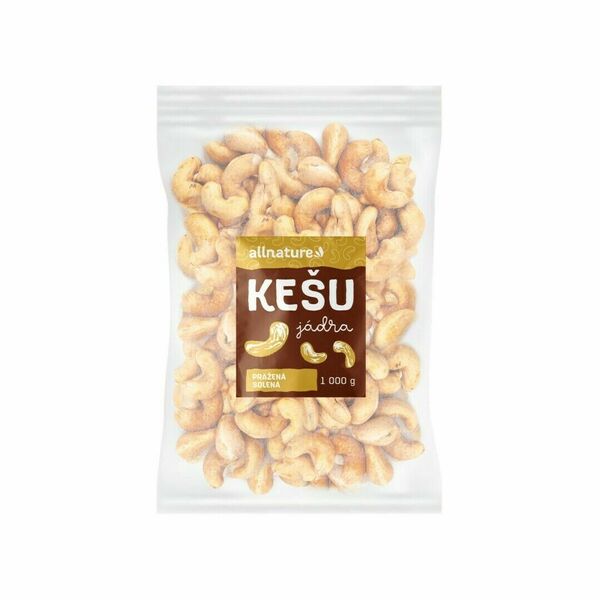 Allnature Kešu pražené solené 1000g porovnat ceny