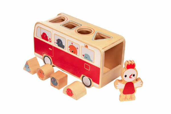 Lilliputiens Dřevěný vkládací autobus se slepičkou Paulette porovnat ceny
