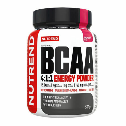 Nutrend BCAA 4:1:1 Energy Powder malina 500 g porovnat ceny