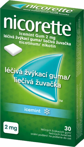 Nicorette Icemint Gum 2mg léčivá žvýkací guma 30ks porovnat ceny