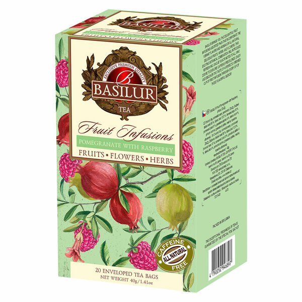 BASILUR Fruit pomegranate with raspberry ovocný čaj 20 sáčků porovnat ceny