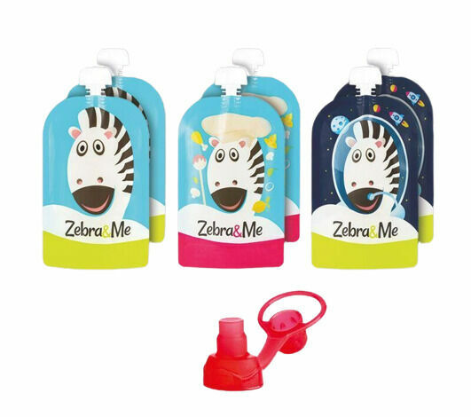 Rozbaleno Zebra&Me Kapsička na opakované použití + náustek zdarma, zebra + kosmonaut + kuchař 7 ks porovnat ceny