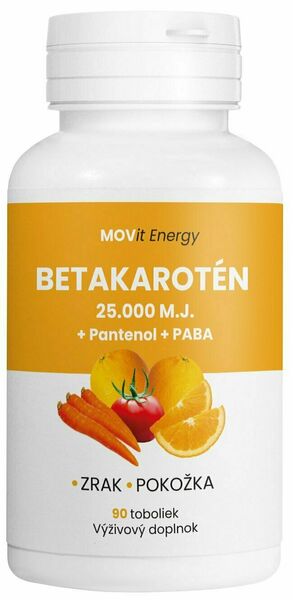 MOVIT ENERGY Betakarotén 25.000IU + Panthenol + PABA 90 kapslí porovnat ceny