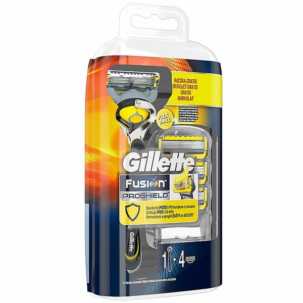 GILLETTE Fusion ProShield Pánský holicí strojek s technologií FlexBall + holicí hlavice 4 ks porovnat ceny