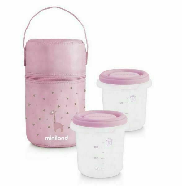 Miniland Termoizolační pouzdro + kelímky na jídlo Pink 2 ks porovnat ceny
