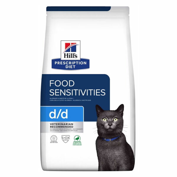 HILL'S Prescription Diet d/d kachna a zelený hrášek granule pro kočky 1,5 kg porovnat ceny