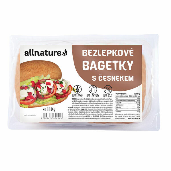 ALLNATURE Bezlepkové bagetky s česnekem 110 g porovnat ceny