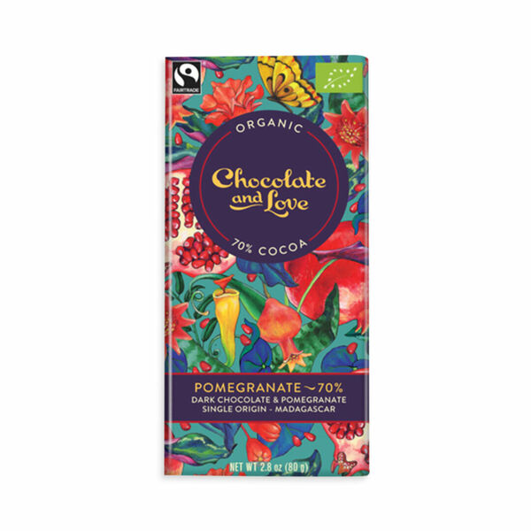 Chocolate and Love Pomegranate 70%, BIO čokoláda 80g porovnat ceny