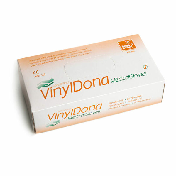 DONA VINYL vel. L rukavice vyšetřovací bezprašné 100 ks porovnat ceny