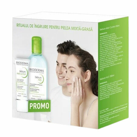 Bioderma Sebium Mat Control pro smíšenou pleť 30 ml + Sebium H2O 250 ml porovnat ceny