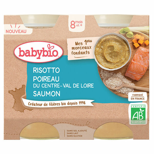 BABYBIO rizoto s pórkem, máslovou dýní a lososem 8m+ 2 x 200 g porovnat ceny