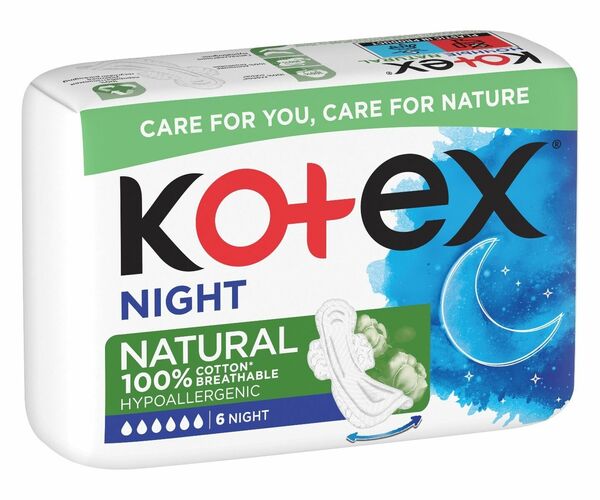 Kotex NATURAL Night vložky 6 ks porovnat ceny