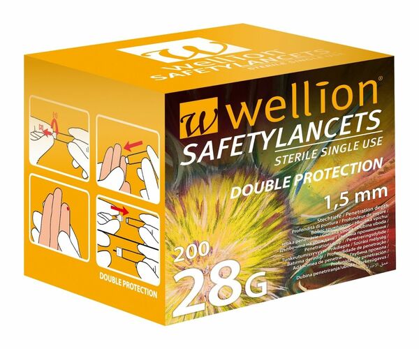 Wellion Safety Lancets 28G jehly jednorázové 200 ks porovnat ceny