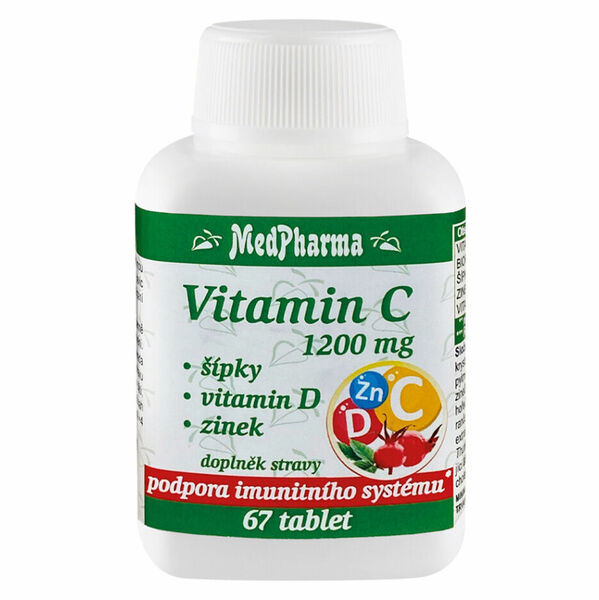 MEDPHARMA Vitamin C 1200 mg se šípky + vitamin D + zinek 67 tablet porovnat ceny