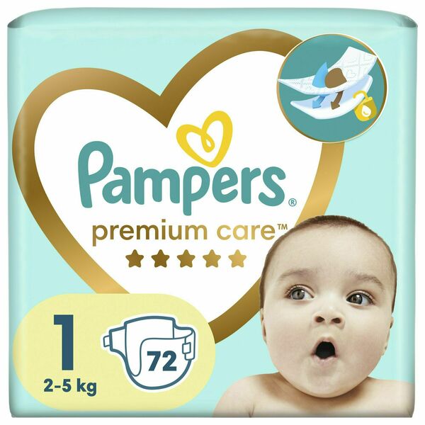 Pampers Pampers Premium Care plenky vel. 1, 2-5 kg, 72 ks porovnat ceny