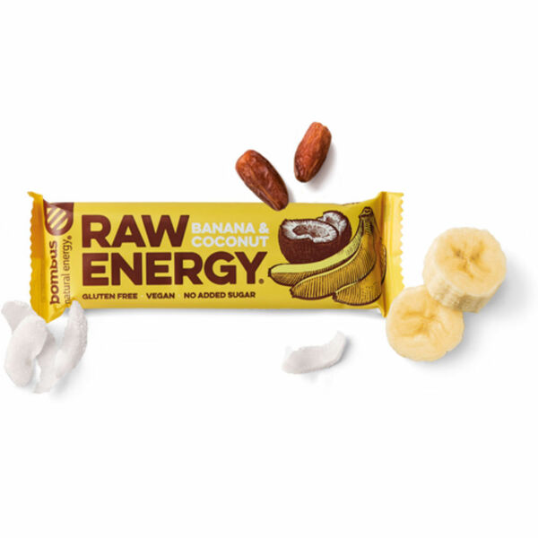 BOMBUS Raw energetická tyčinka banán a kokos 50 g porovnat ceny