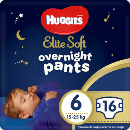 Huggies Plenky Elite Soft Overnites 6 (15-25 kg) 16 ks porovnat ceny