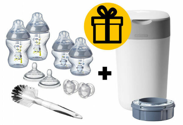 Tommee Tippee Sada kojeneckých lahviček C2N s kartáčem Boy + Koš na pleny Sangenic Twist & Click porovnat ceny