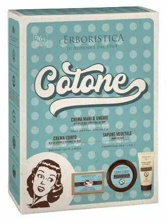 Erboristica Kosmetická sada Vintage bavlníkový olej - Krém na ruce a nehty 75ml + Tělový krém 150ml + Tuhé mýdlo 125g porovnat ceny