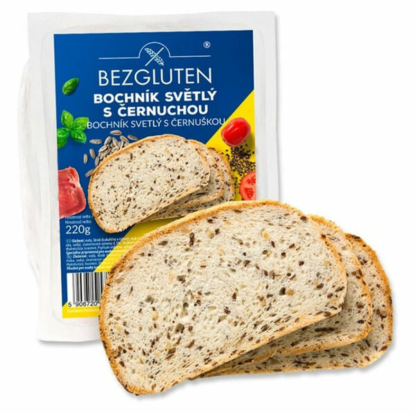 BEZGLUTEN Chléb bílý s černuchou 220 g porovnat ceny