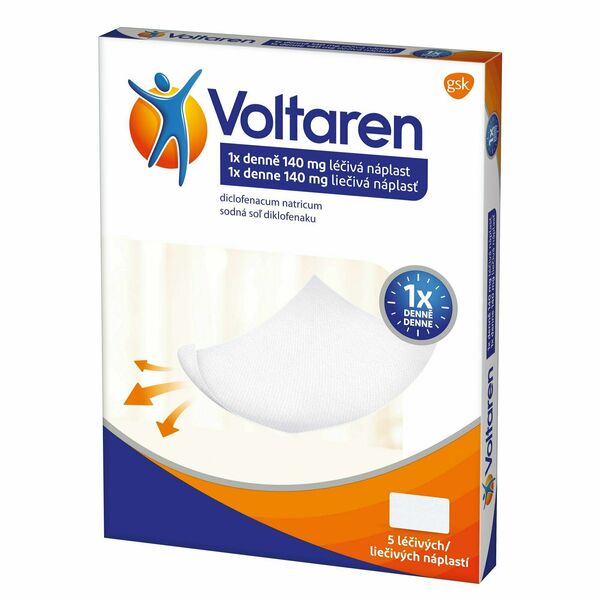 Voltaren 1x denně 140mg, Léčivá náplast 5 ks porovnat ceny