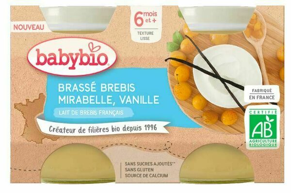 Babybio Brassé z ovčího mléka mirabelky vanilka 2x130g porovnat ceny