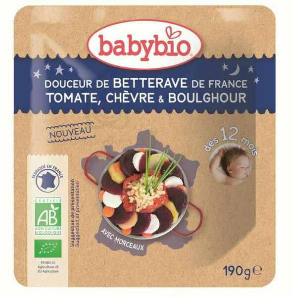 BABYBIO Řepa s rajčaty, kozím sýrem a bulgurem 190 g porovnat ceny