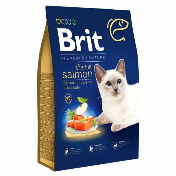 BRIT Premium by Nature Adult Salmon granule pro kočky 1 ks, Hmotnost balení: 8 kg porovnat ceny