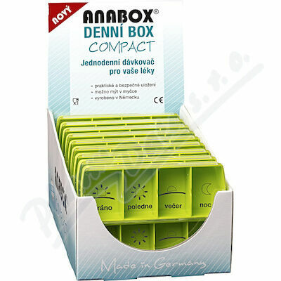Dávkovač na léky - zelený ANABOX denní box COMPACT porovnat ceny
