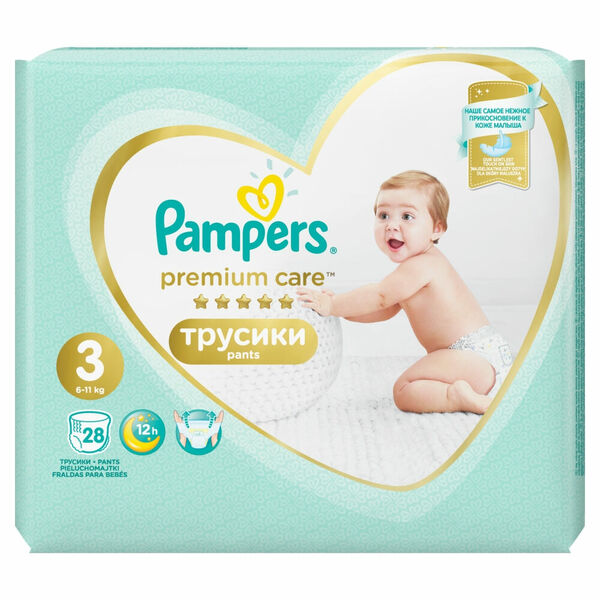PAMPERS Premium Care Pants vel.3 Plenkové kalhotky 6-11kg  28 ks porovnat ceny