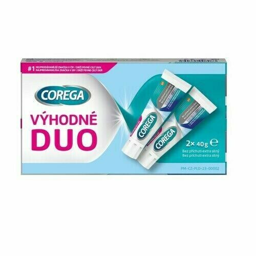 Corega Bez Příchuti Extra Silný Fix.krém Duo 2x40g porovnat ceny