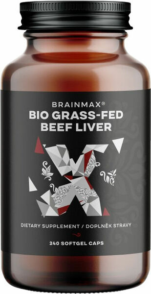 BRAINMAX Grass-Fed Beef liver, hovězí játra 240 kapslí porovnání ceny
