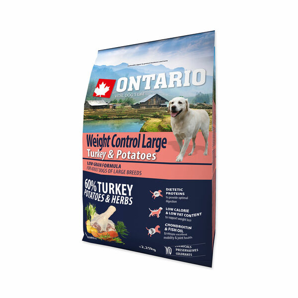 Ontario Large Weight Control Turkey&Potatoes granule 2,25 kg porovnat ceny