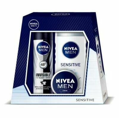 NIVEA kazeta pro muže DEO SENSITIVE sprchový gel 250 ml + deo 150 ml + krém 30 ml porovnat ceny
